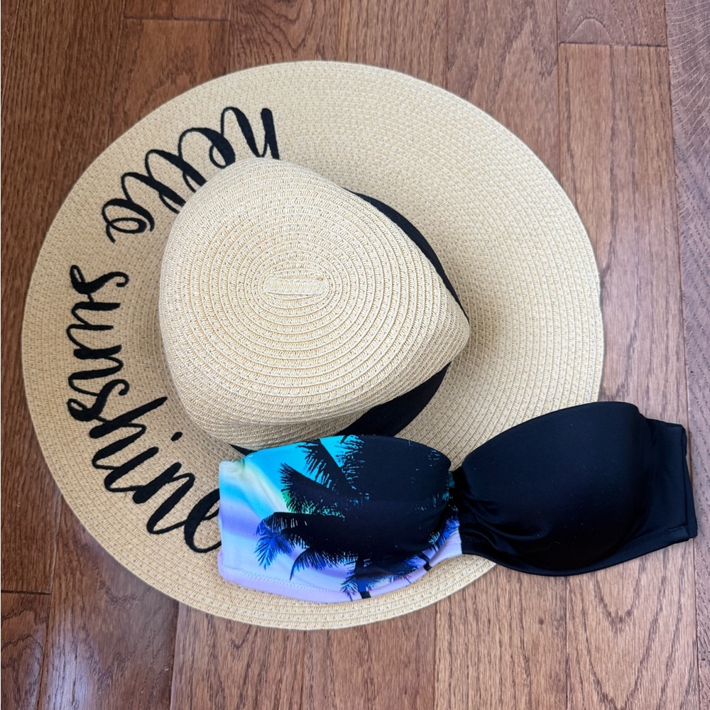 Rare Victoria's Secret Palm Tree Sunset Bandeau Bikini Top